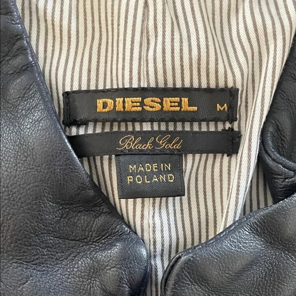 Diesel Black Gold Dark Leather Jacket